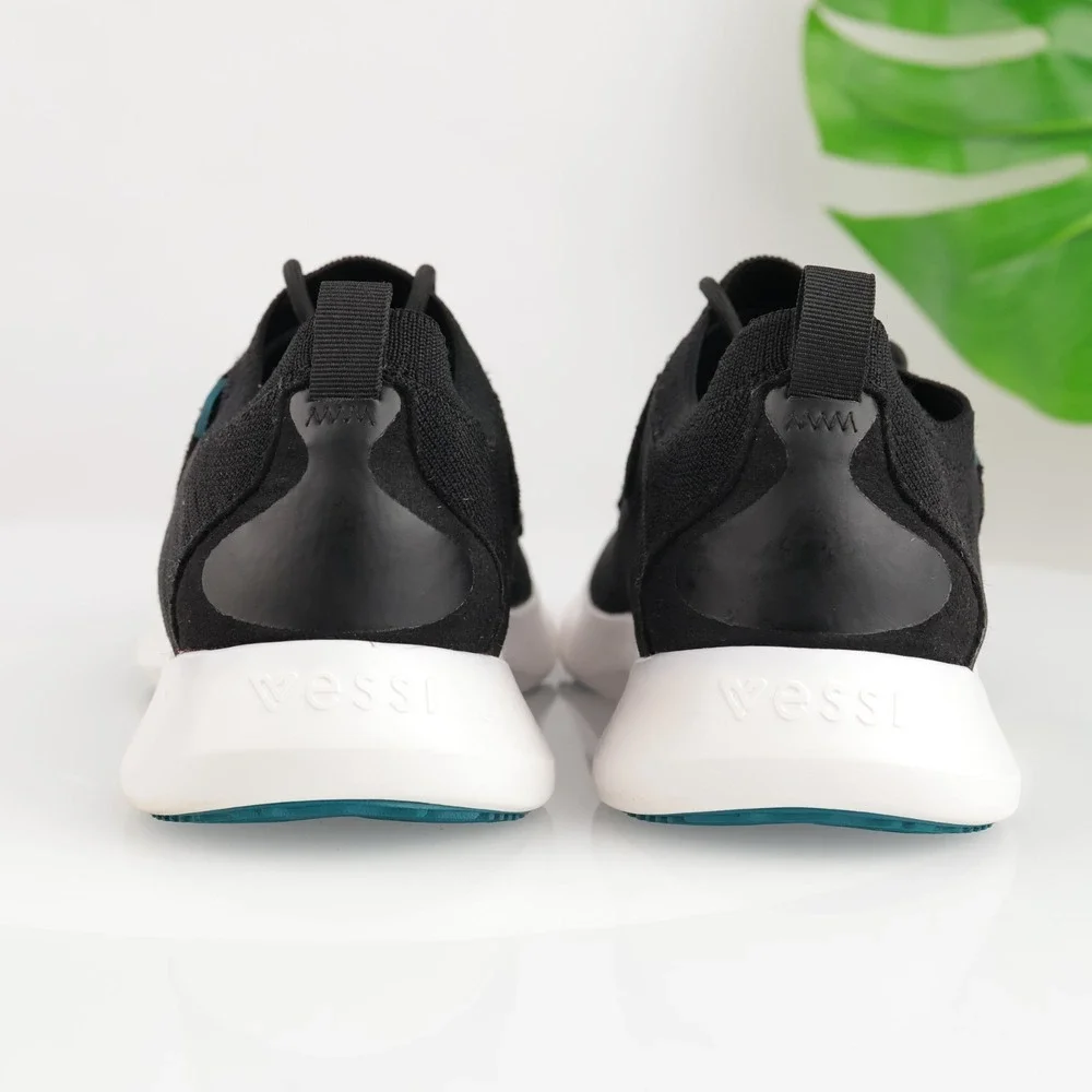 Vessi Womens Everyday Move Sneaker Size 9 Waterproof Black Knit Lace Up Shoe Low